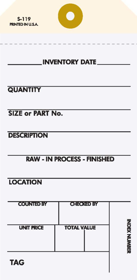 Picture of Inventory Tag - 2 Part Carbonless (STWCC-313-2)
